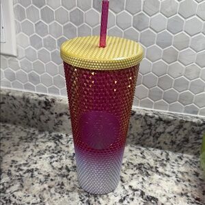Starbucks Pink and Yellow Ombre Tumbler